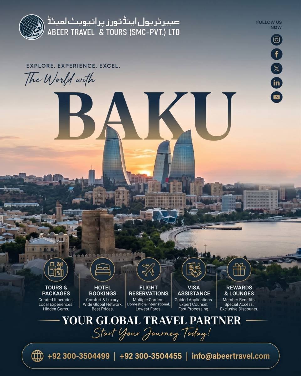 Discover BAKU where Modern Dreams meet Ancient history with Abeer Travel.